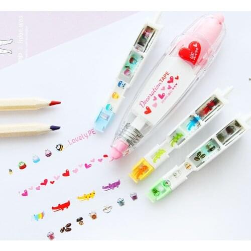 AAGU 1PC Various Kawaii Press Type Cartoon Animail Decorative Correction Tape Sticker Scrapbooking Album Adhesive Tape
