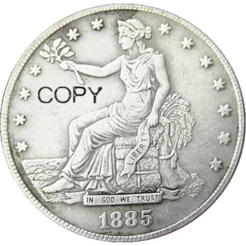 US 1885 Trade Dollar Silver Plated Copy Coin