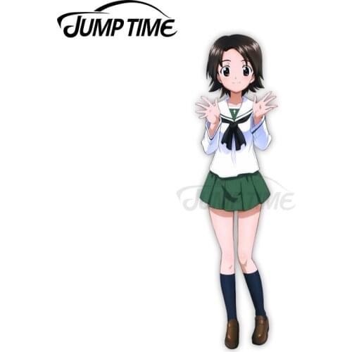 Jump Time 13 x 3.8cm For Girls und Panzer Azusa Sawa Waifu Car Sticker Decal Vinyl JDM Import Drift Waterproof Car Accessories
