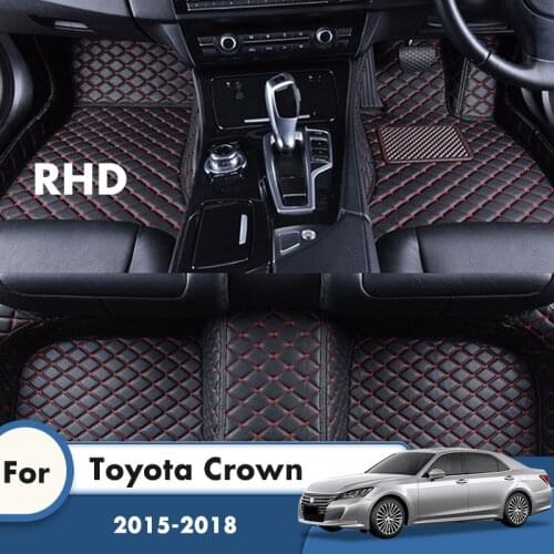 RHD Car Floor Mats For Toyota Crown 2018 2017 2016 2015 Leather Custom Styling Car Accessories Interior Decoration Carpets Rug