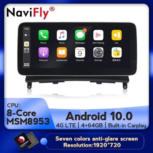 NaviFly N600 Plus For Mercedes Benz C Class W204 2008 2009 2010 Android 10.0 Car Multimedia Player Navi Qualcomm 8 Core 4GB+64GB