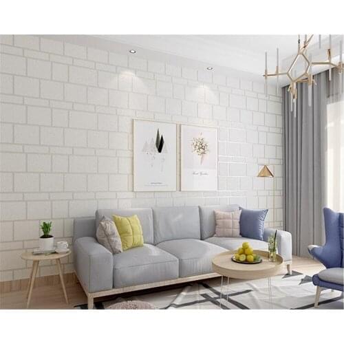Beibehang Modern minimalist brick deer tv background papel de parede wall paper marble white brick bedroom living room wallpaper