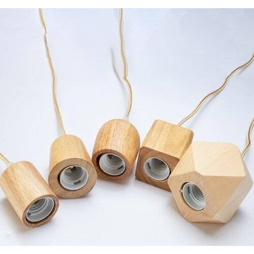 E27 Wooden Pendant Lights Wood Pendant Lamp for Bedroom Home/living Room Decor Natural Color Vintage Hanging Lights Fixture