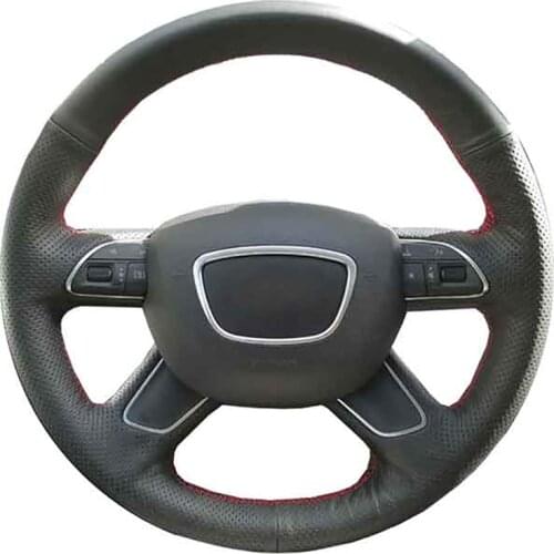 DIY Customized Original Car Steering Wheel Cover For Old Audi Q7 Q3 Q5 A4 (B8) A6 (C7) Leather Braid For Steering Wheel Wraid