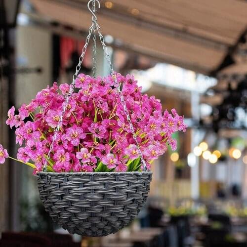 Artificial Flowers for Outdoors, 12 Bundles UV Resistant Fake Flowers for Outside, No Fade Plastic Faux Flowers