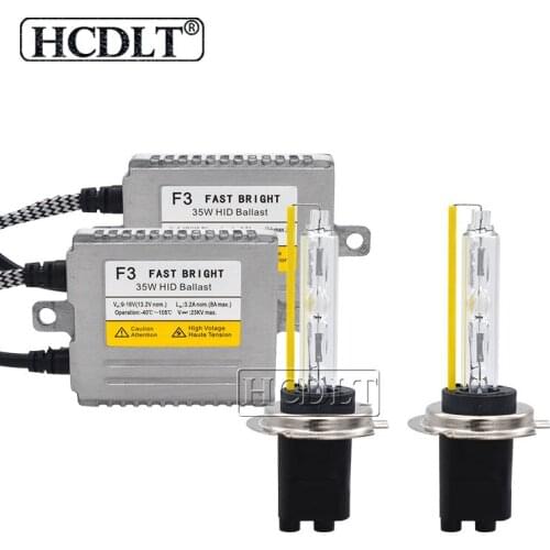 HCDLT Fast Bright 35W Xenon Kit DLT F3 Slim HID Ballast Kit Xenon H7 H1 H3 H8 H11 HB3 HB4 9012 D2H 12V 5500K Car Headlight Bulb