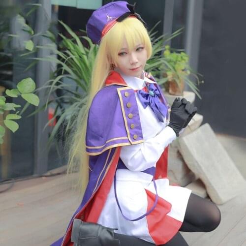 FATE/FGO cos Altria Pendragon Saber anime woman cosplay uniform costume set Cloak + shirt + skirt + belt + bow tie + tights