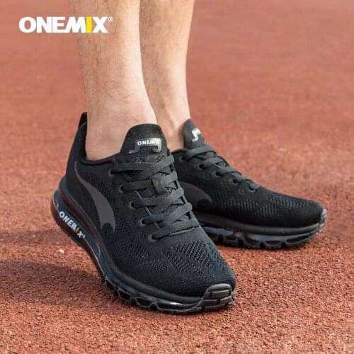 Onemix Men Running Shoes Fashion Casual Sport Air Cushion Running Shoes Mens White Outdoor Travel Walking Jogging Shoes