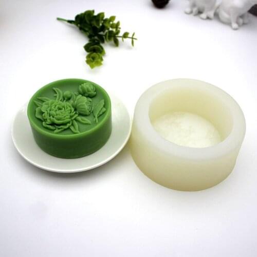 Butterfly Love Flower Round Soap Cake Mold 3D Flower Candle Form Soap Moulds Food Grade Silicone Resin Crafts Soap DIY Kitchen