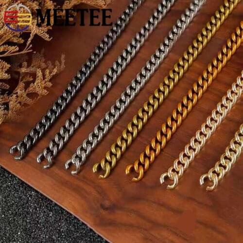 Meetee 1Meter 10mm/13mmThick Metal Bag Chain Adjusted Strap Shoulder Chains Buckle DIY Replacement Handle Hook Clasp Accessories
