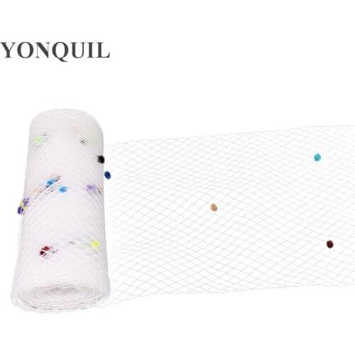 Mix Dot White 25CM Birdcage Veils for Fascinator Veilling Bridal Netting Millinery Hat Headwear DIY Hair Accessories 5Yards/Lot