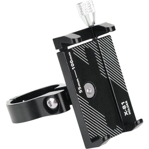 Multi-functional aluminum alloy bicycle Mini phone holder mechanical locking with silicone pad is firm and device Universal