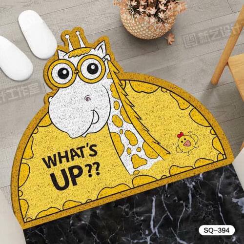 Cartoon Sand Scraping Dust Door Entrance Welcome Mat Hallway Bath Non-slip Rug Dust Removal Carpet Wire Loop Footpad Doormat