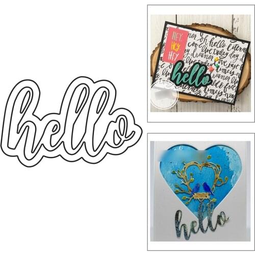 2021 New English Words Hello Shadow Metal Cutting Dies For DIY Craft Making Greeting Card Paper Scrapbooking No Clear Stamps Set