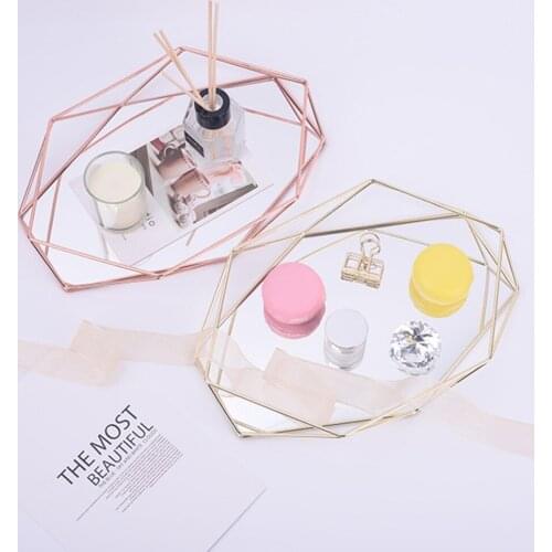 Nordic Style Makeup Organizer Storage Box for Container Desktop Organizers Home Decoration Container For Jewelry Necklace Plate