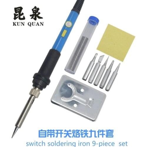 Manufacturers direct sale of 110V temperature regulating electric soldering iron nine piece set of European 60W soldering iron