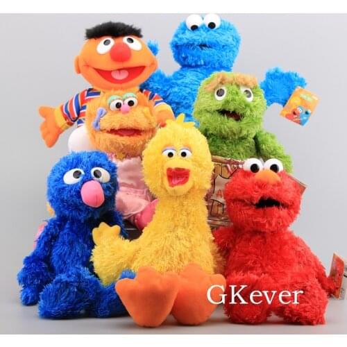 21-35 CM Sesame Street hand puppet Cartoon Anime Elmo Oscar Cookie Big Bird plush toys puppet Baby Kids Birthday Gift