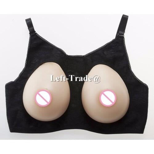 34D 75D sexy big boobs black invisible bra lifelike silicone breast form for man cosplay