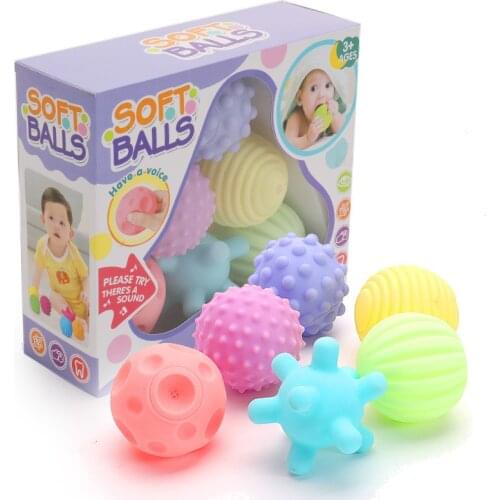 6pcs/set Infant Sensory Balls Silicone Massage Soft Ball Baby Textured Multi Ball Colorful Child Touch Hand Ball Toy Baby Toy