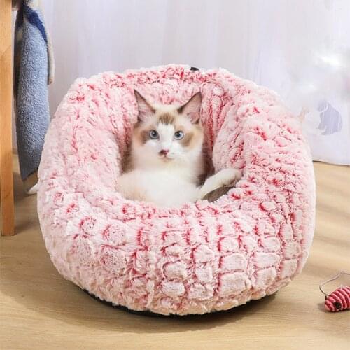 Super Soft Pet Bed Kennel Dog Round Cat Winter Warm Sleeping Bag Puppy Cushion Mat Portable Pentagon Puppy House Cat Supplies