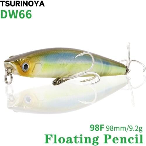 TSURINOYA DW66 Floating Pencil 98F Fishing Lure Hard Lure 98mm 9.2g Topwater Artificial Bait Crankbait Lure Pencil Hard Lure