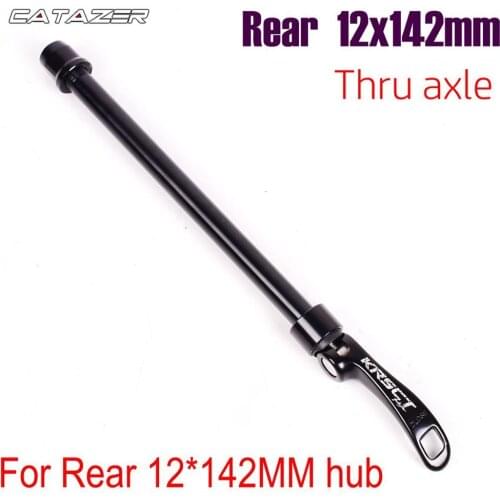Bicycle Bike Wheel Hub Quick Release QR Front Rear Axle Skewer 12x142mm Thru Axle Skewer Red Black Aluminum Alloy Bicycle Skewer
