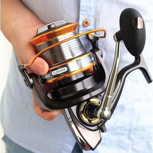 Ver Gooien Vissen Reel Metalen 5000-9000 Serie 12 + 1 bb Fishing Reel Freshwater Reservoir Ocean Boat Fishing Wheel