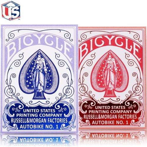 1 Deck Bicycle AUTOBIKE No.1 Playing Cards Blue/Red Retro Poker Magic Cards Magia Props Magic Tricks for Professional Magician