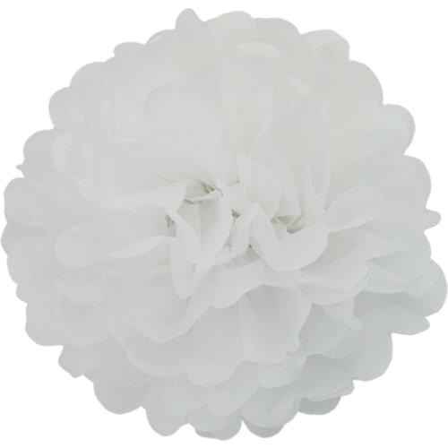 10 pieces per lot whiteTissue Paper Pom Poms DIY Paper Flower BBQ Decoration Wedding Birthday Party Favor