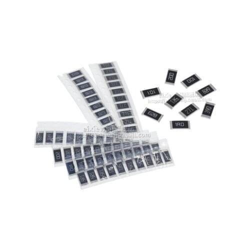 100pcs/lot 2512 smd Chip Resistor 5% 0R-1M R001 R010 R100 R020 1R 10R 100R 1K 10K 100K 1M ohm