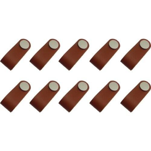 10x PU Leather Handles Cabinet Drawer Dresser Closet Replacement Suitcase Handle Pulls