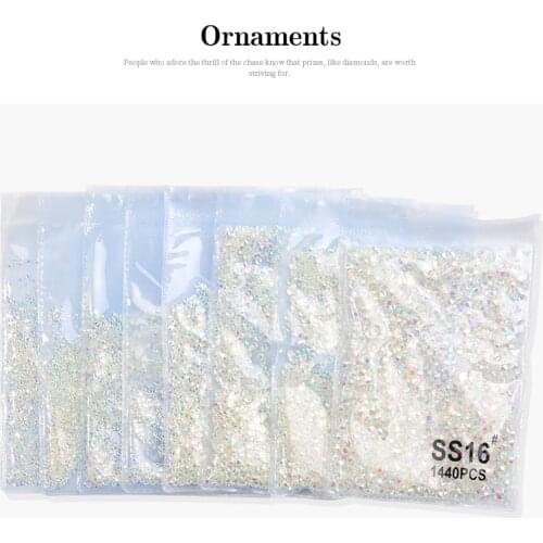 1440 pieces of luxury super flash flat back multi color non thermal repair Rhinestone nail art decorative shoes and dance decora