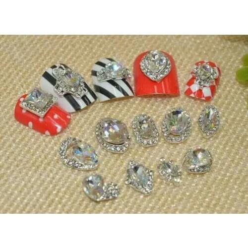 1911-1932ML- 100pcs/Lot newest Japan trending style luxury charms 3d alloy AB crystal stone nail art accessories