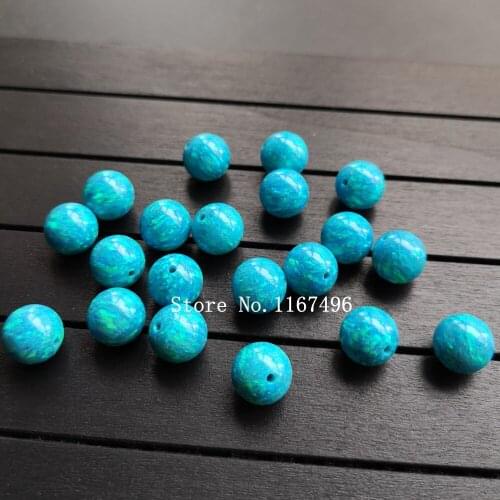 20pcs/lot 10mm Synthetic Full Drilled Round Ball Opal Beads, Snow White Fire Opal Stone