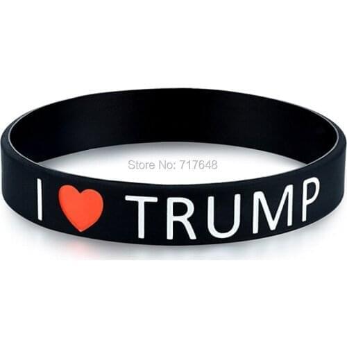 30pcs I Love Trump wristband silicone bracelets free shipping by ePacket A
