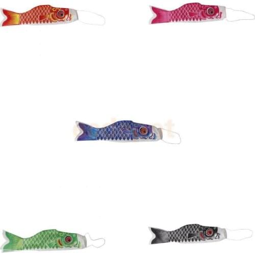 5pcs Colorful Japanese Carp Windsock Carp Banner Fish Flag Koinobori Wind Streamer Garden Decoration 55cm -- 5 Colors