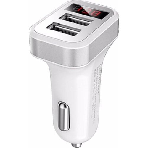 LYBALL 2.1A Fast Dual USB Car Charger for Moblie Phone Voltage Meter Monitor USB Adapter for Smartphone LED Voltage Amps Display