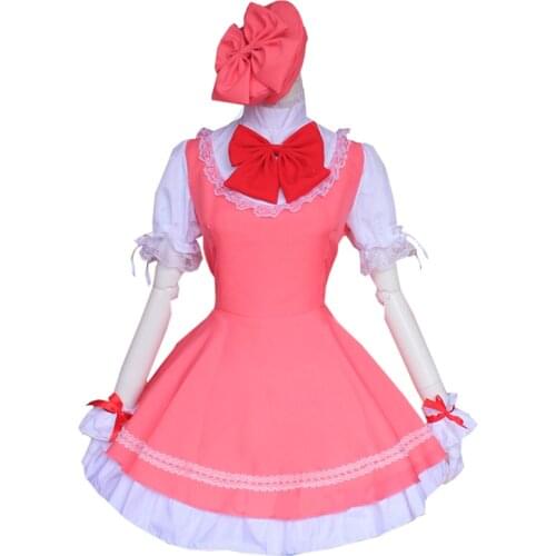 Brdwn Carcaptor Sakura Womens Sakura Kinomoto Cosplay Costume Combats Uniform Apron Dress (Dress+Hat)