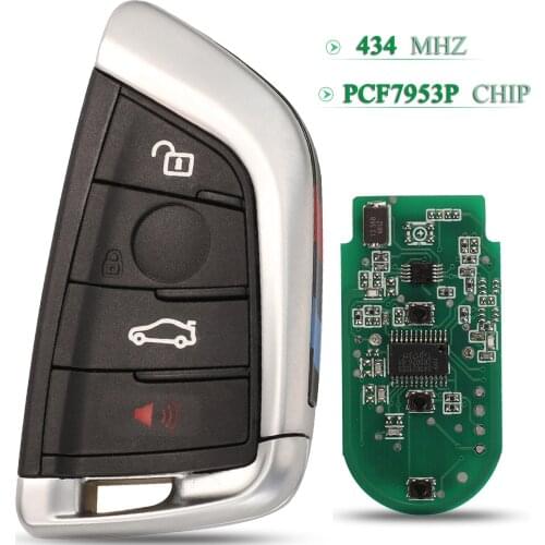 Bilchave 4 Buttons 434Mhz PCF7953P Chip Replacement Remote Control Car Key Fob For BMW 4 5 6 7 Series X1 X3 F 2011-2017