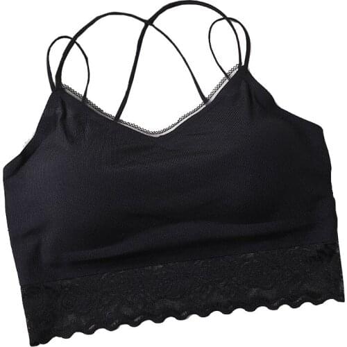 Ice Silk Non-trace Women Sexy Dance Lace Tube Top Strapless Sports Bra Sling Bra Elastic Wrap Chest Underwear For Girls