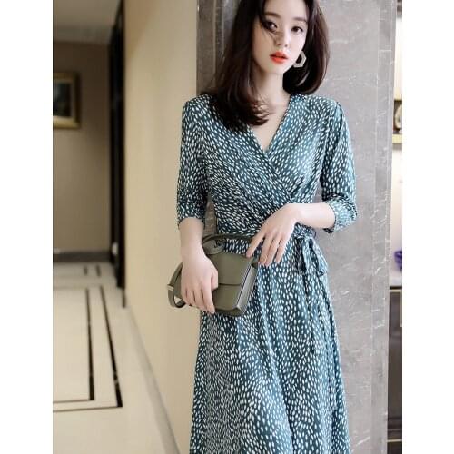 Enchanting color elegant wave point cross collar Corset Dress