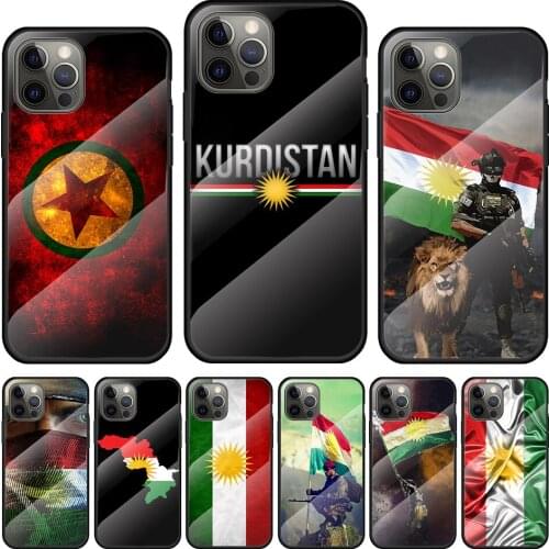 Kurdistan Flag Tempered Glass Cover For Apple IPhone 12 Mini 11 Pro XS MAX XR X 8 7 6S 6 Plus Phone Case Coque