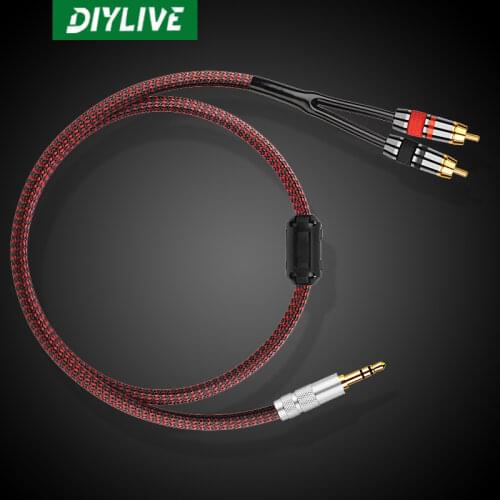 DIYLIVE Hi-Fi monster computer audio cable fever level 3.5mm to a minute two audio line RCA double lotus package mail
