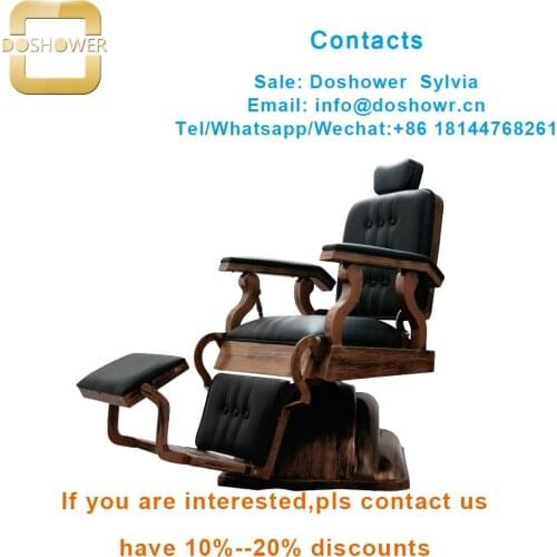 Doshower wooden salon furniture barber chair with barber chair hydraulic for salon equipment barber chair