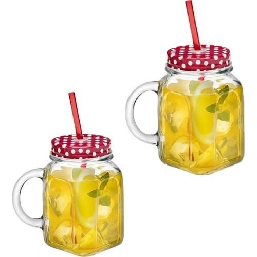Pipette Jar Mug Cup 500 ml x 2 Pcs Water Jug Water Bottle, Tap Lemonade, Glass Teapot, drink Dağıtıcısı