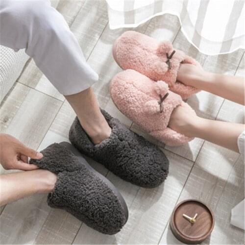 FAYUEKEY Winter Womens Slippers Non-slip Ladies Flock Home Shoes Indoors Female Flats Warm Slip On Slipper Woman Soft Footwear