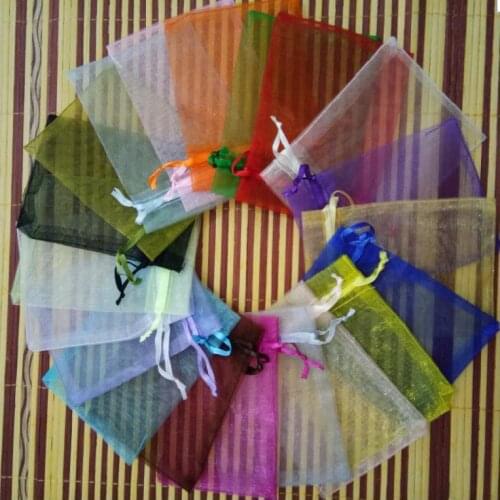 Hot Sale 1000pcs 10x15cm organza drawstring bags jewelry Packaging Bags Wedding Christmas party Gift Bag drawstring Yarn bags