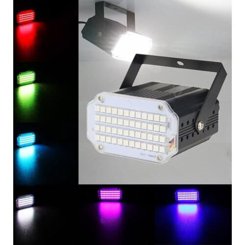 Hot sale 48 LEDs RGB White Strobe Light with Sound Activated Bright Auto DJ Disco Party Flash Lights Club Show Stage Lighting