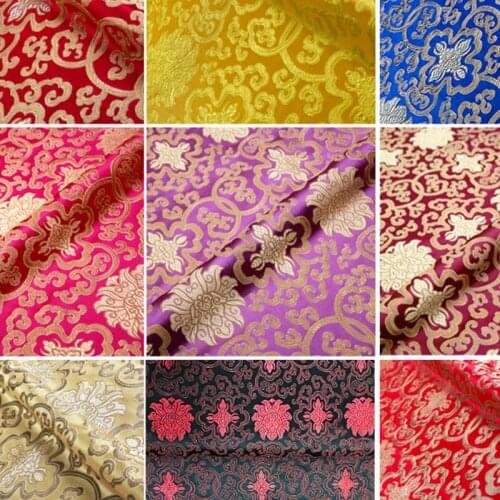 500cm*150cm Imitation silk rich flower brocade damask furniture cushion fabric antique cheongsam wedding clothing dress fabric