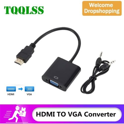 HDMI to VGA Adapter Cable Male To Female HDMI TO VGA Converter Adapter 1080P Digital to Analog Video Audio For Tablet HDMI2VGA